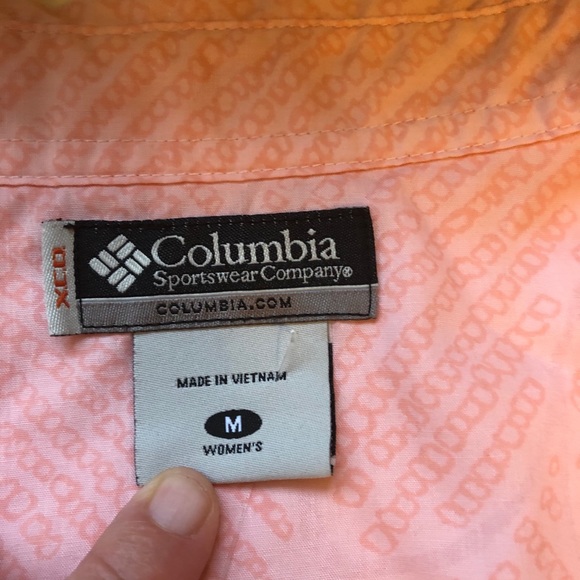 Columbia Womens Golf/Hiking Lt Pink Button Down Short Sleeve shirt size Medium - Picture 5 of 8